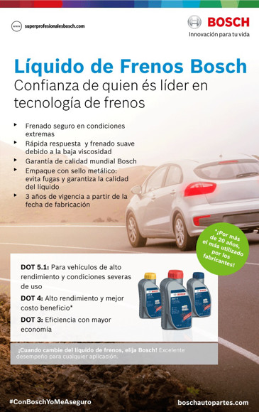 Imagen de LIQUIDO DE FRENO BOSCH DOT 3 355ML